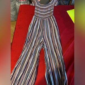 Striped Off shoulder jumpsuit size small women’s